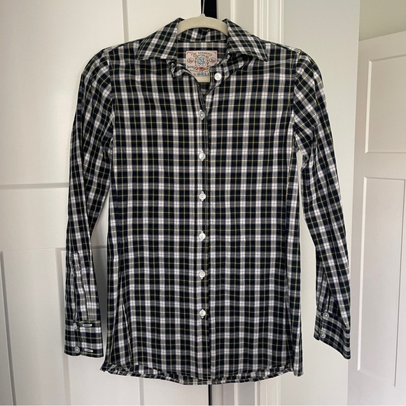 Bell by Alicia Bell Plaid Button Down Top Navy - Picture 1 of 4